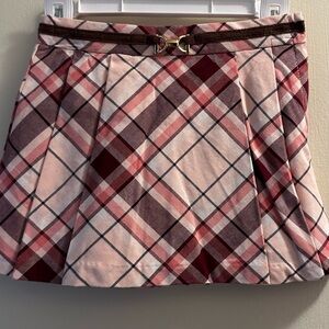 *NEW* Janie & Jack Skirt & Top -pink blouse with gold buttons & pink plaid skirt